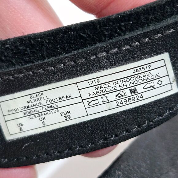 Merrell Women Size 8/39 Juno Adjustable Strap Sandals Black Leather Southwestern - Picture 8 of 8